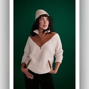 514 two tone 1/4 zip Teddy pullover Sherpa and corduroy